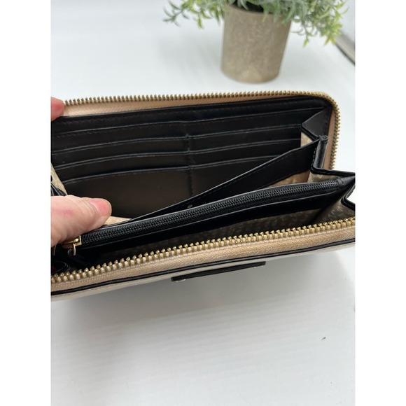 Kate Spade Wellesley Neda Black & Cream Zipper Leather Wallet - Picture 13 of 16